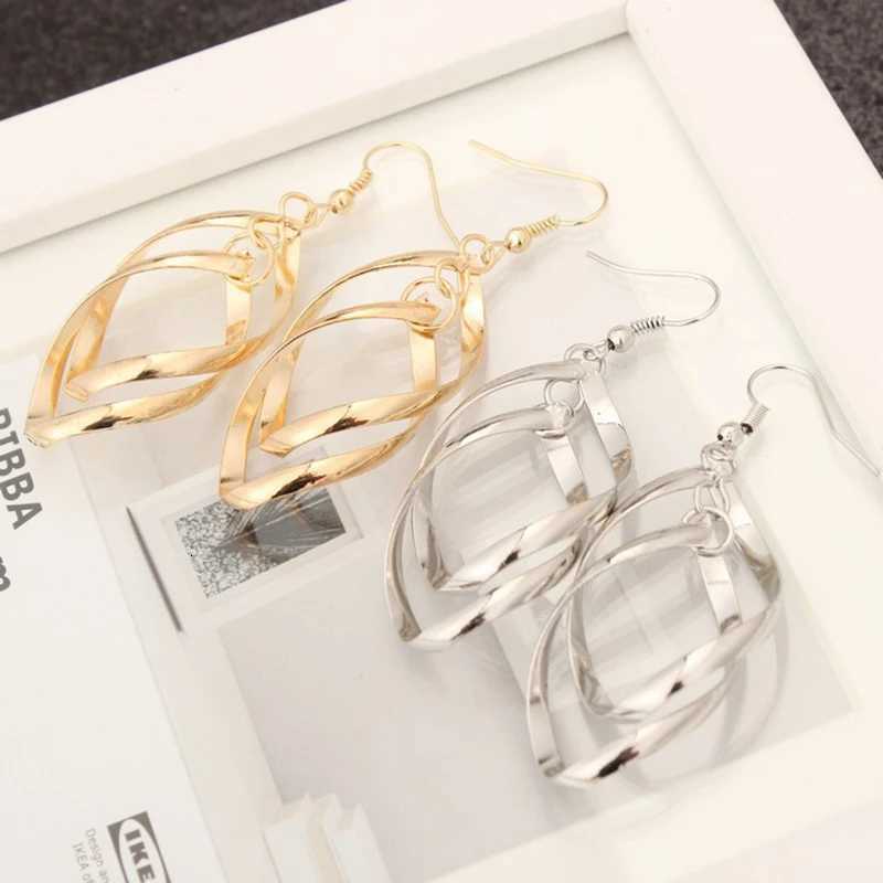 Korean Long Statement Earrings Geometric Hollow Tassel Dangle Drop Earrings for Women Fashion Jewelry Ooellen Brincos XJ250722
