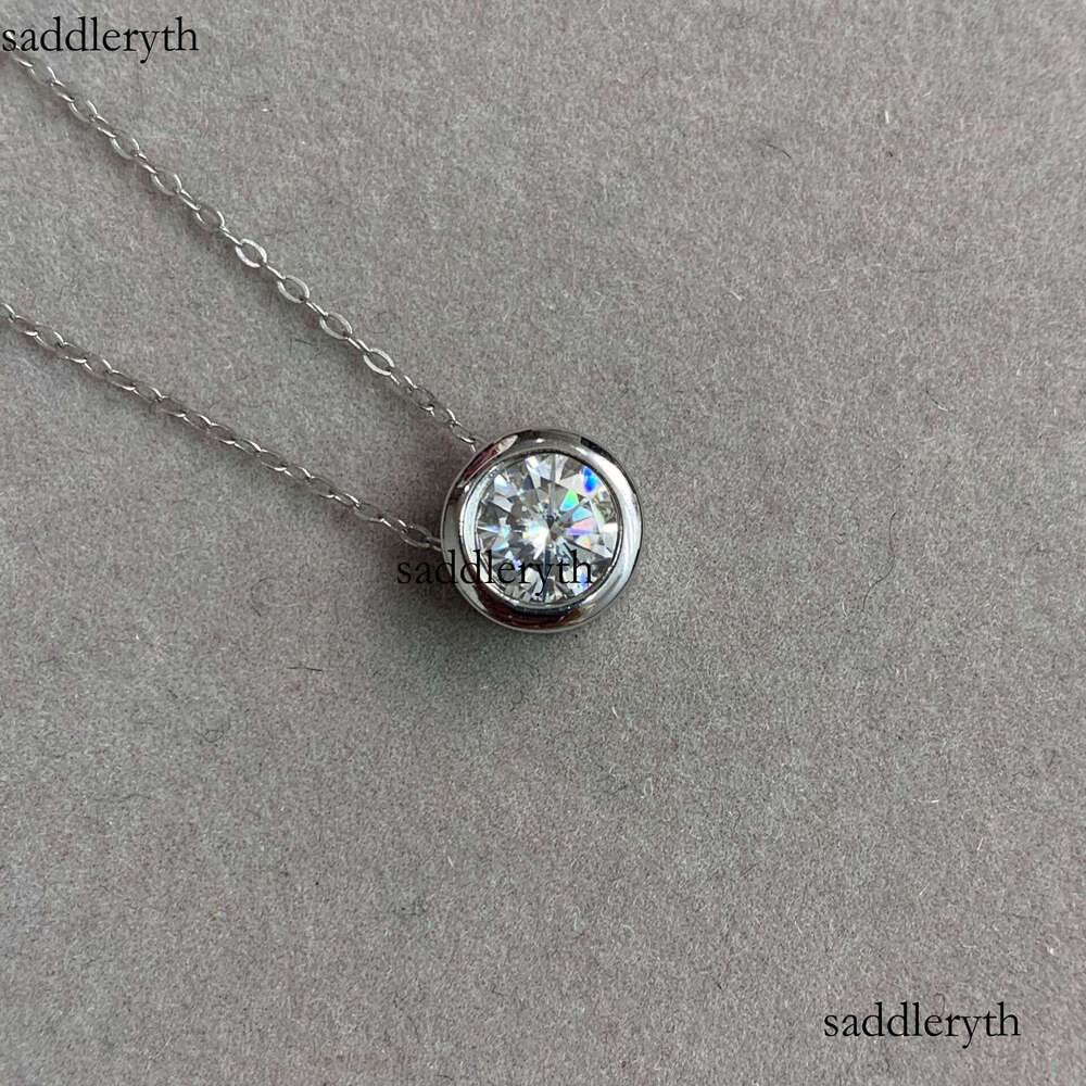 AU750 Real Gold Moissanite Dia Necklace Fine Jewelry For Woman Wedding Proposal Gift Present