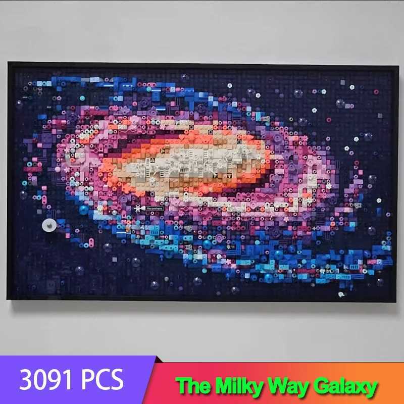 With Light 3091pcs Moc 31212 The Milky Way Galaxy Building Blocks Sets Diy Creative Decorate Bricks Toys Kids Educational Gift L250721