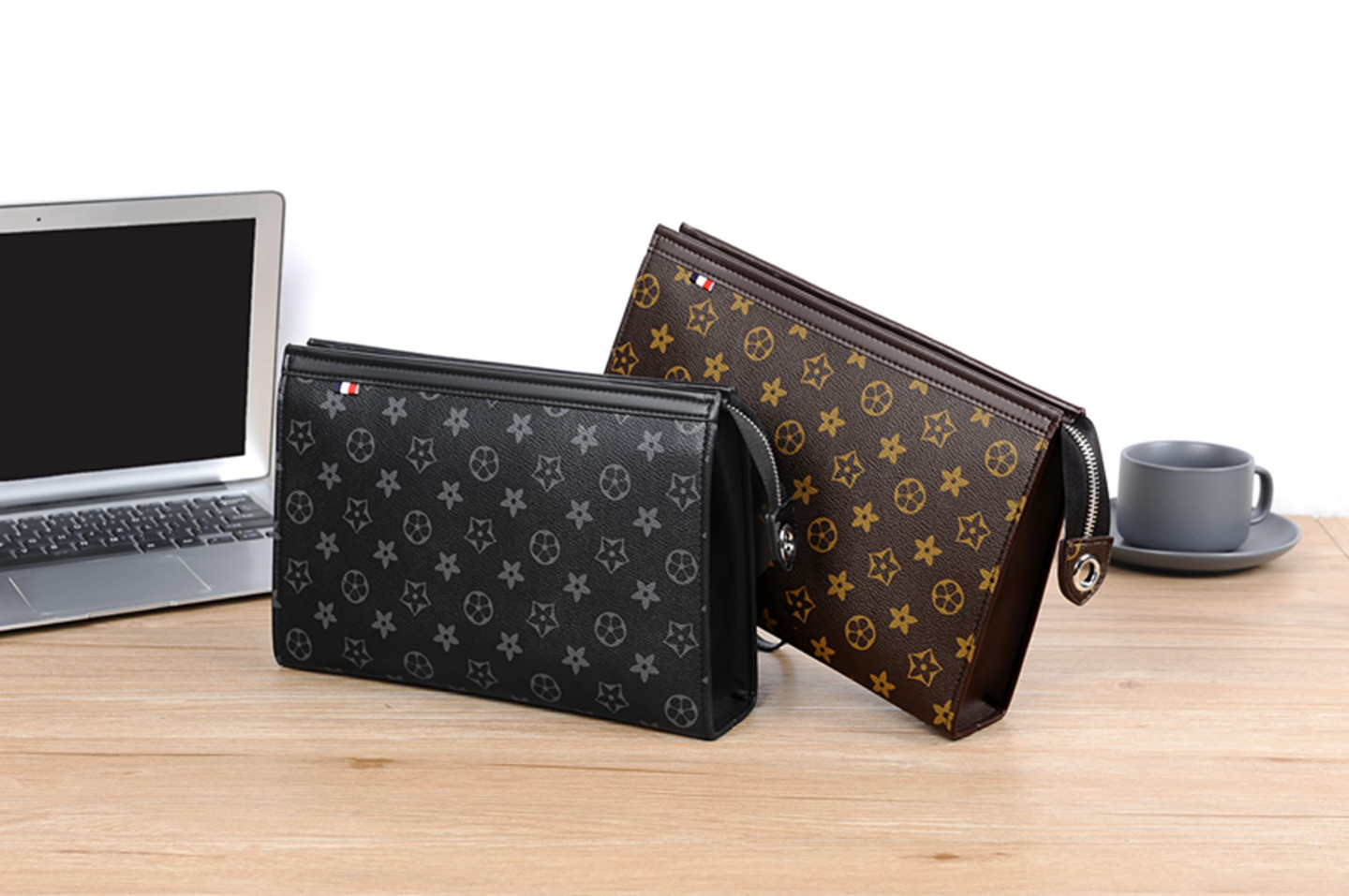 Checkerboard pattern handbag high-end business leisure men's handbag large capacity men's handbag cross-border wholesale 2025s hot