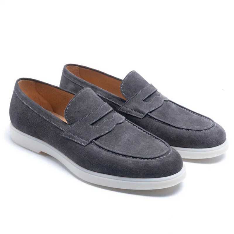2025 Brand Suede Leather Loafers Men Casual Shoes Luxury Mens Breathable Slip-on Driving Shoes Moccasins XJ250722