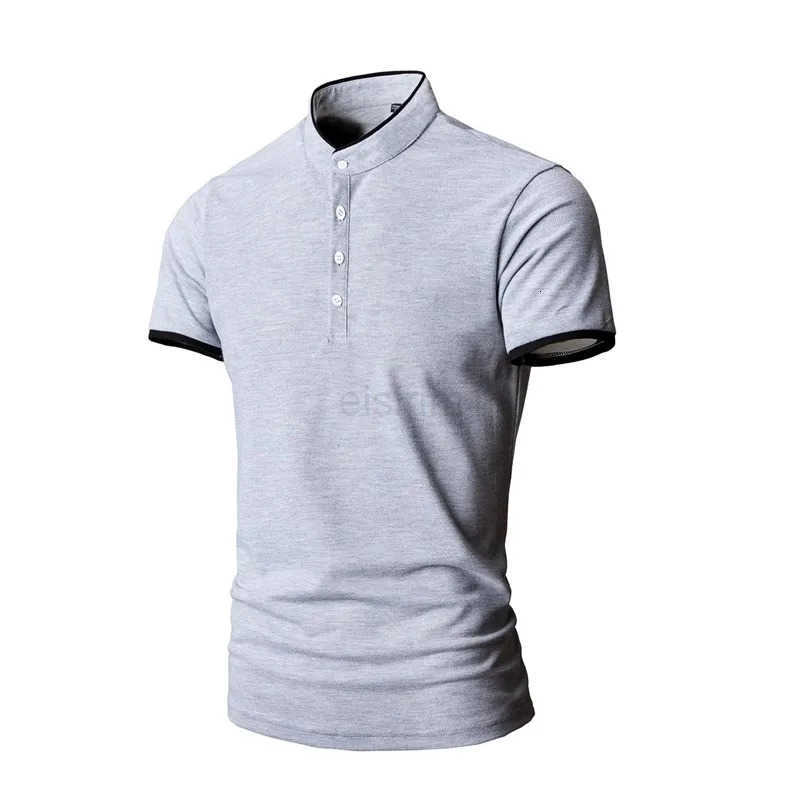 Fashion Brand Polo Shirt Mens Summer Mandarin Collar Slim Fit Solid Color Button Breathable Casual Polos Mens T-shirts Top Z250722 - view 4