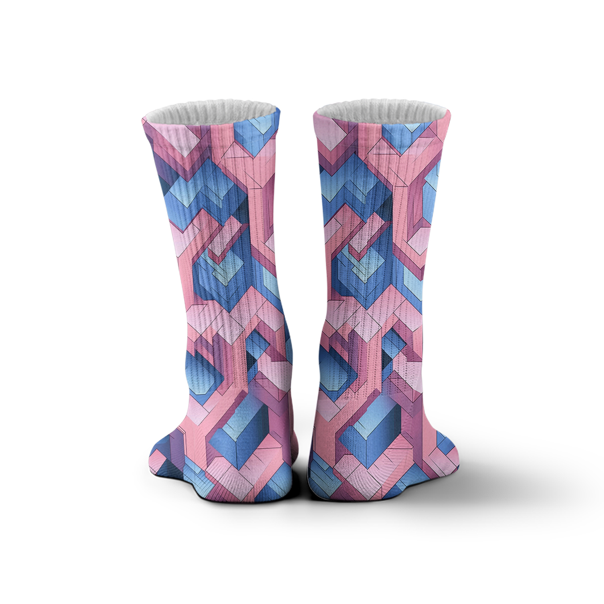 3D Geometric Cube Unisex Tube Designer Socks C082