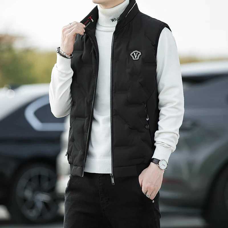 Mens Warm Down Vest Vertical Collar Warm Windproof Fashion Simple Design Loose Version Comfortable Fabric Skin-friendly Coats W250722