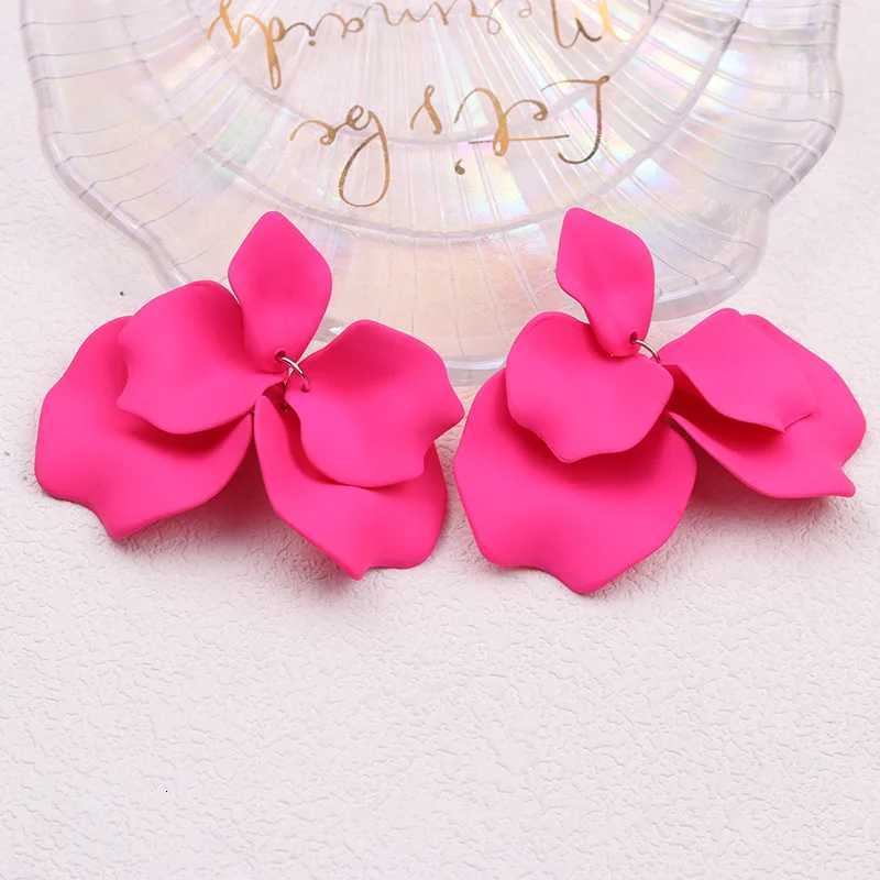 Korean Acrylic Petal Flower Tassel Dangle Earrings For Women Luxury Vintage Fairy Wedding Party Fashion Jewelry Accessories Gift XJ250722
