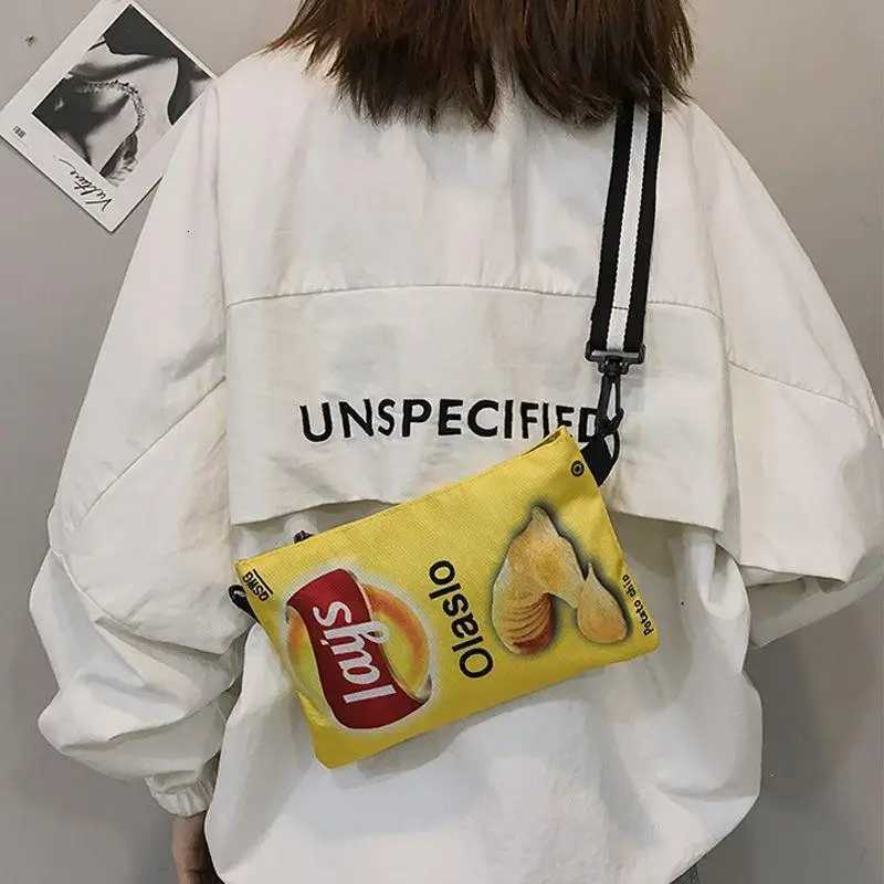 Potato Chip Snack Pattern Crossbody Bag Wens Small Version Single Shoulder Bag Funny Envelope Bag for Wen Girls Phe Bag Y250722