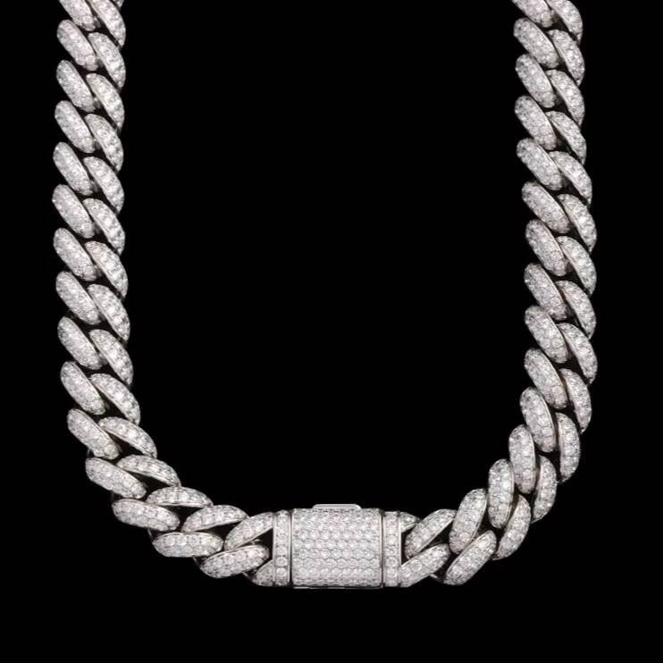 Gra Certified VVS Moissanite Luxury Hip Hop Cuban Chain Customized Fine Jewelry Necklace for Men Gift