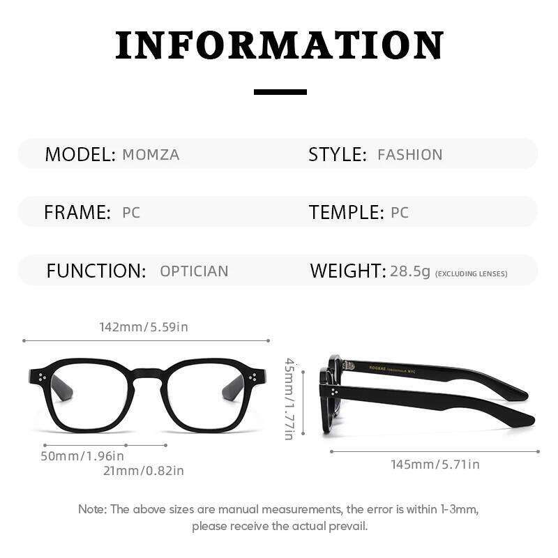 Fashion Optical glasses Acetate Handmade Men's Eyewear Designer 2025 women Prescription myopia spectacle frames MOMZA