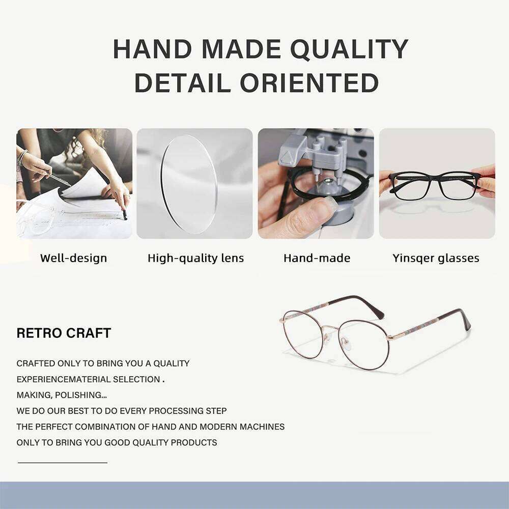 YINSQER Women's Round Reading Glasses Custom Diopters Photochromic Lenses with Sparkling Glass Beads Temple Fashion Eyewear +1 2