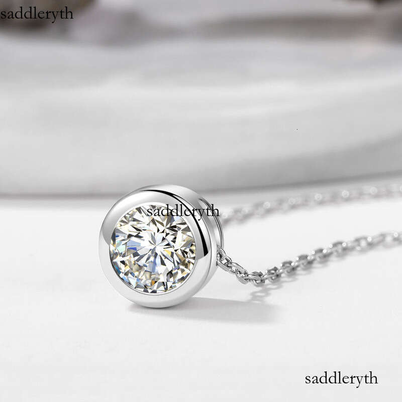 AU750 Real Gold Moissanite Dia Necklace Fine Jewelry For Woman Wedding Proposal Gift Present