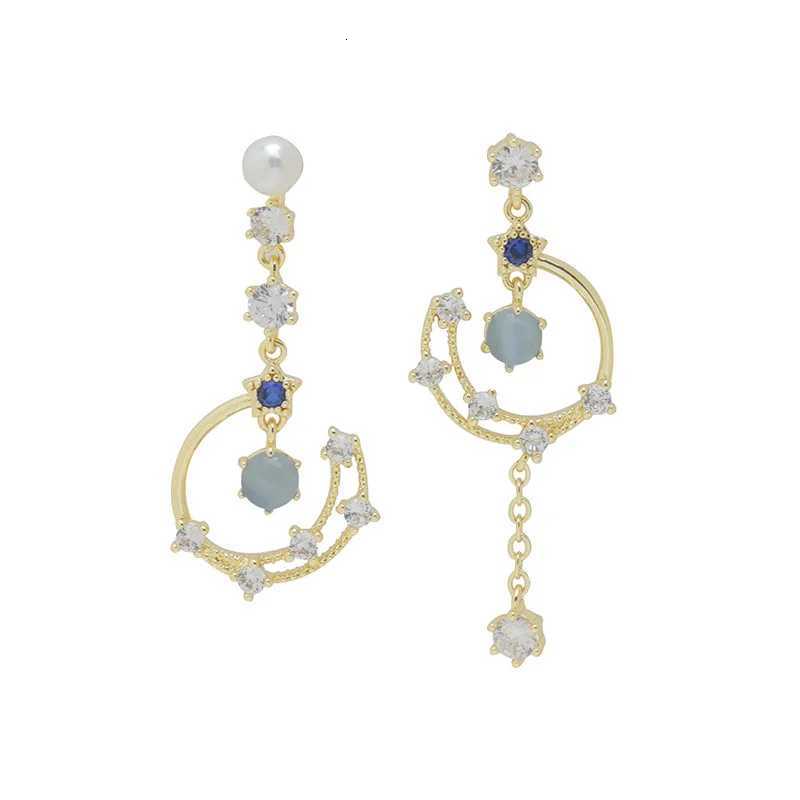 New Fashion Asymmetry Long Tassel Earrings Personality Star Moon Geometric Hanging Womens Earrings Party Wedding Jewelry Gifts XJ250722