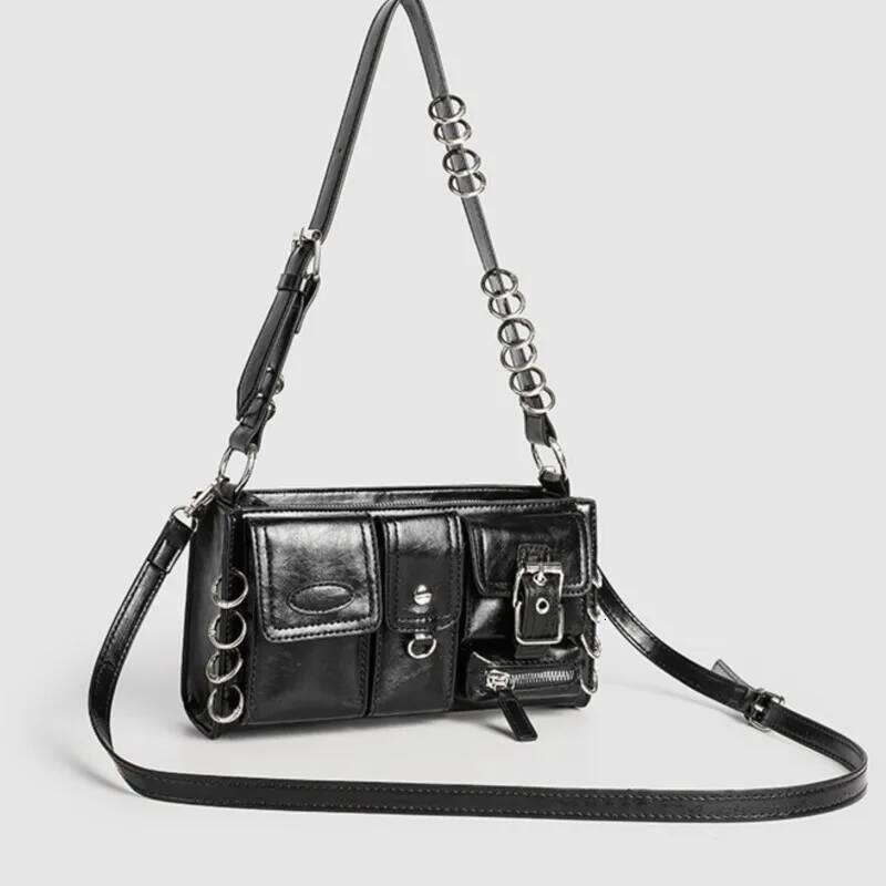 Hot Girls Black Shoulder Purse Women High Street Pocket Chic Casual Crossbody Bags Ladies Versatile Bolsos De Mujer