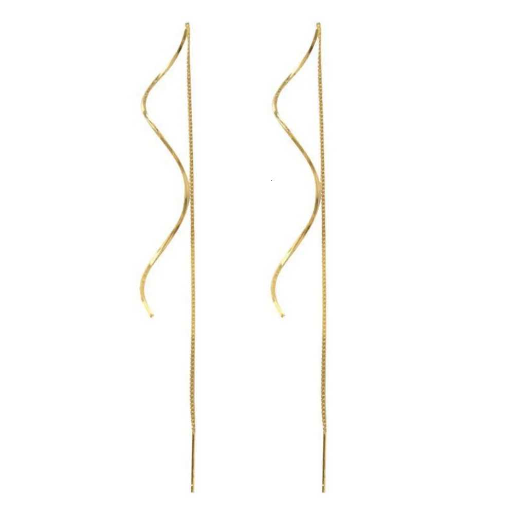 New Temperament Wavy Long Drop Dangle Earrings for Women Classic Spiral Stainless Steel Korean Earring Jewelry Gift XJ250722