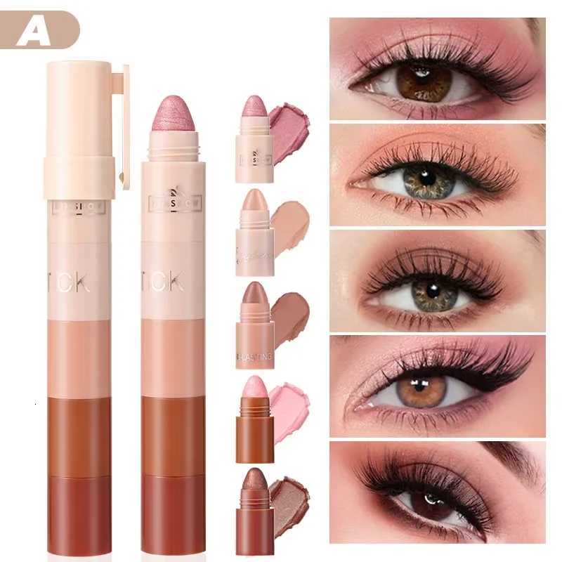 5-Color Matte Shimmer Eyeshadow Stick Easy To Use Waterproof Anti-Smudging And PortableW250722