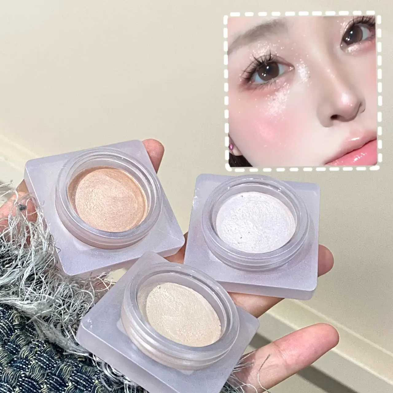 Highlighting Powder Lescent Fine Mashed Soft Texture Non-Flying Powder Natural Brightening Long-Lasting Highlighter Palette W250722