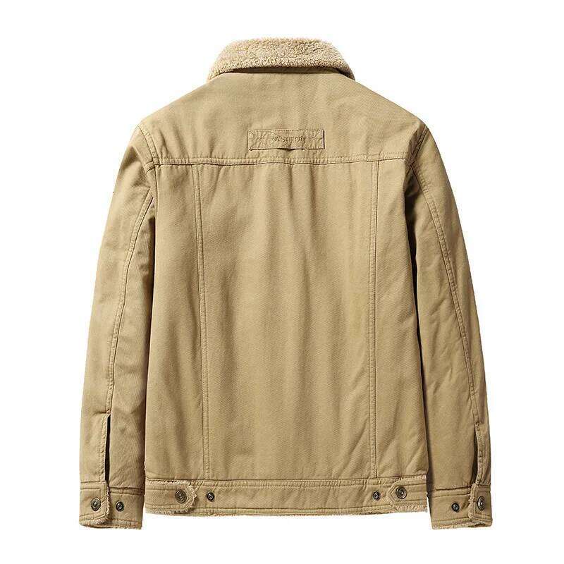 2025 Winter New Fleece Thick Warm Fashion Casual Windproof Coat Autumn Outwear Outdoor Fur Collar Jacket Men
