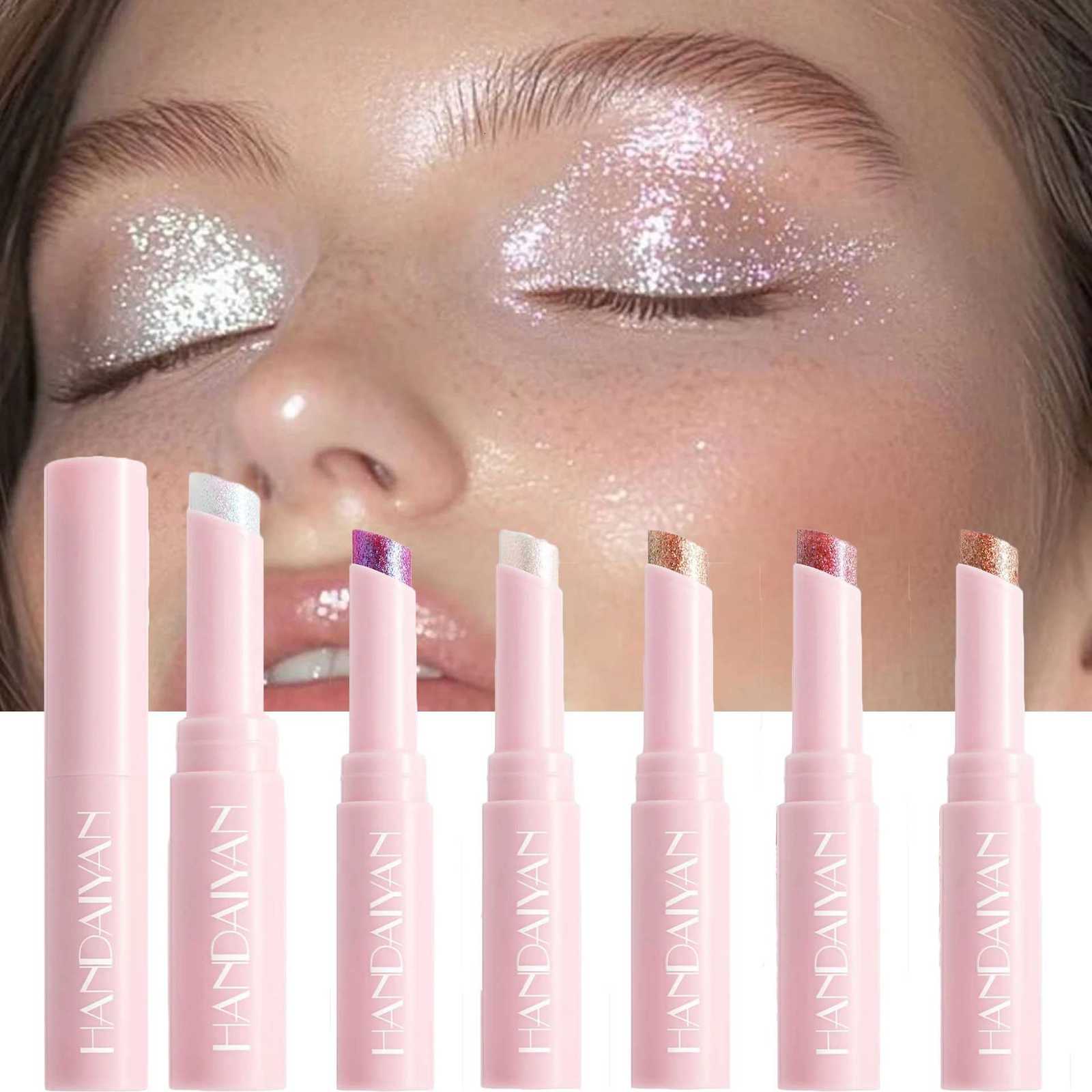 Jelly Eyeshadow Highlight Stick Glitter Shimmer Long-Lasting High Pigment for Valentines Day Party Beach Travel Holiday Makeup W250722