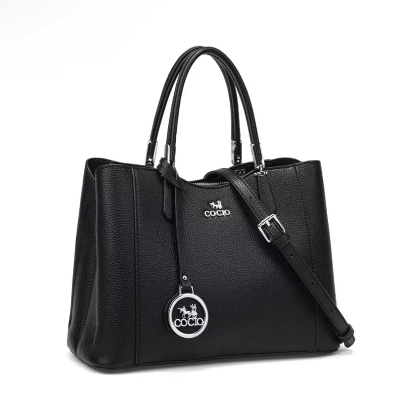 COCIO designer bag High quality genuine leather large capacity tote bag fashionable and versatile crossbody bag black white