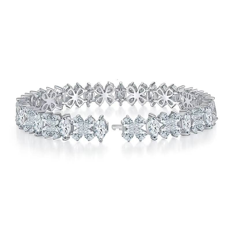 Ruizuan Luxury Jewelry Men Women Moissanite Sliver 925 Bracelet Diamond Jewelry Hand