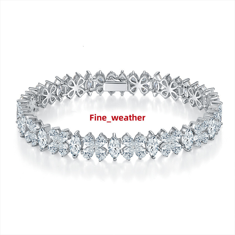 Ruizuan Luxury Jewelry Men Women Moissanite Sliver 925 Bracelet Diamond Jewelry Hand