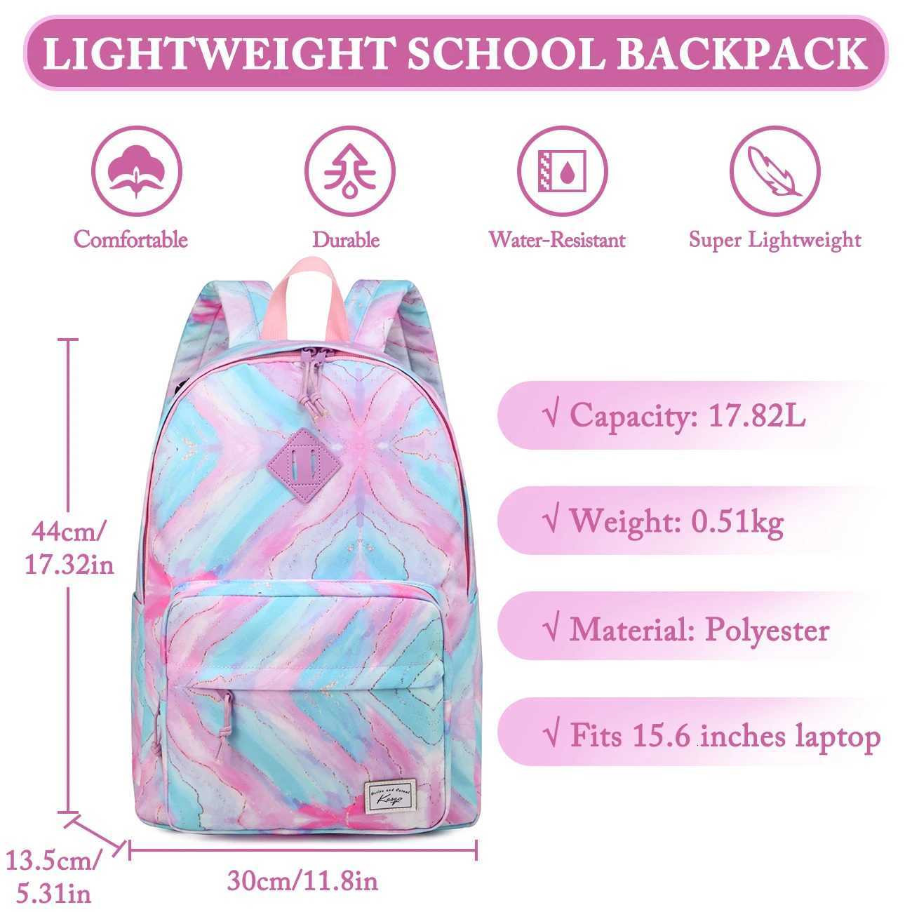 15 Inch Waterproof School Backpack for Boys and Girls Casual Daypack with Double Compartments Y250722