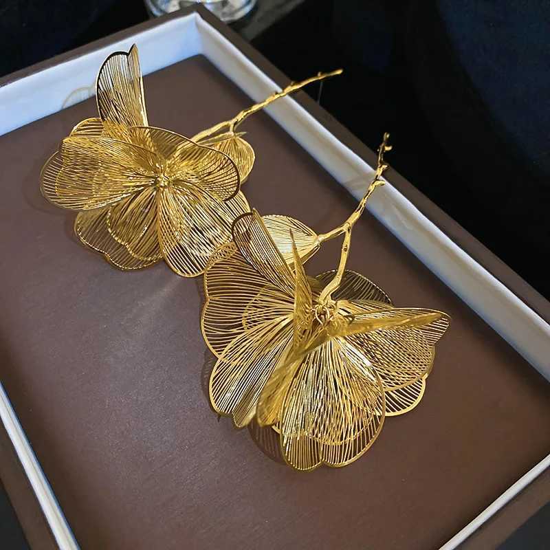 Fashion Rhinestone Flower Pendant Long Tassel Earrings For Women Trendy Exaggerated Hanging Earring Party Jewelry Accessories XJ250722