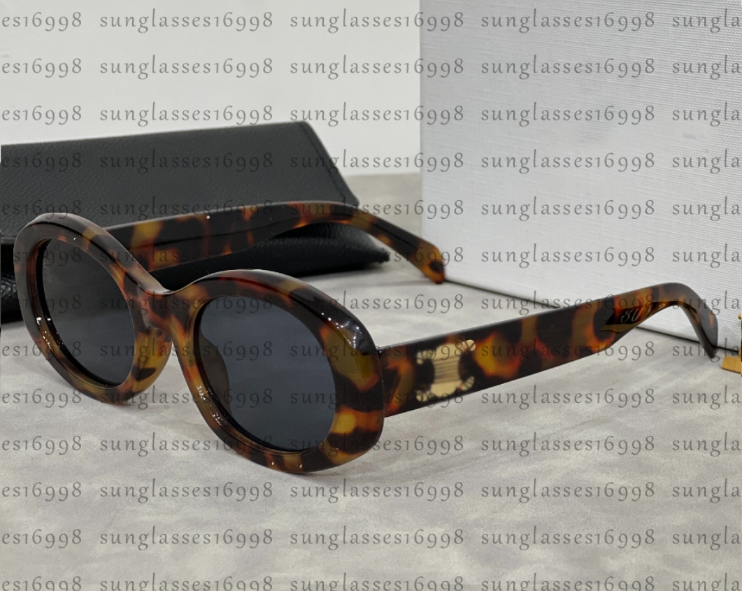 10A Womens Designer celins Sunglasses Retro Small Round Frame Arc de 40235 Oval Frame Sunglasses for Women Metal Mirror Legs Green Lens Fashion Men Glasses With Box