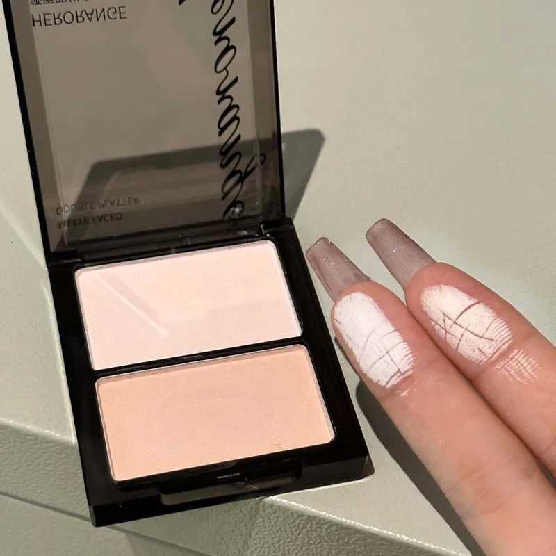 2-Color Full Matte Highlighter Contour Palette Natural Highlight Powder Contouring B Palette Makeup Eyeshadow Lying Silkworm W250722