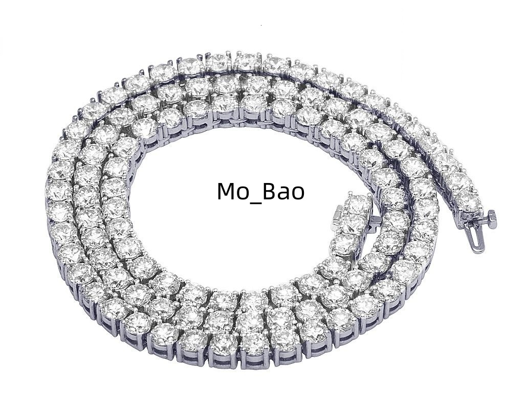 925 Sterling Silver Moissanite Diamond Tennis Chain High Quality VVS Moissanite Necklace for Men and Women