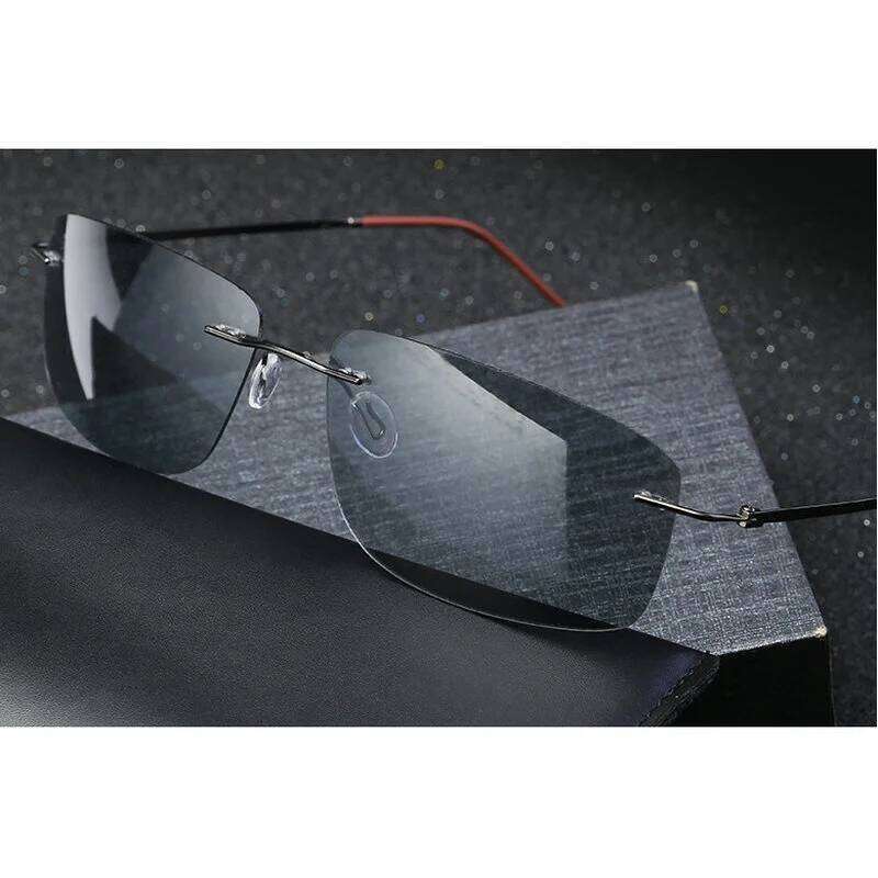 Newest Ultra-light Titanium Photochromic Sunglasses Polarized Men's Sun glasses Spring Anklet Brand Anti-glare Goggles With Box
