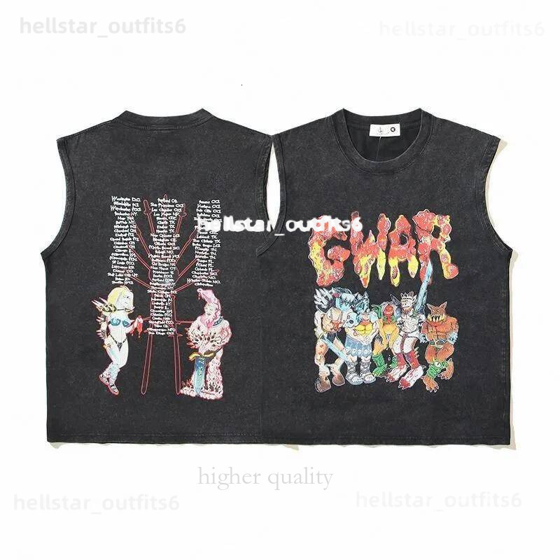 5s Mens Tank Top t shirt Vest Summer Washed Sleeveless Tshirts Hip Hop Letter Graphic Print Gothic Streetwear Harajuku cotton Men Clothing Underwear S