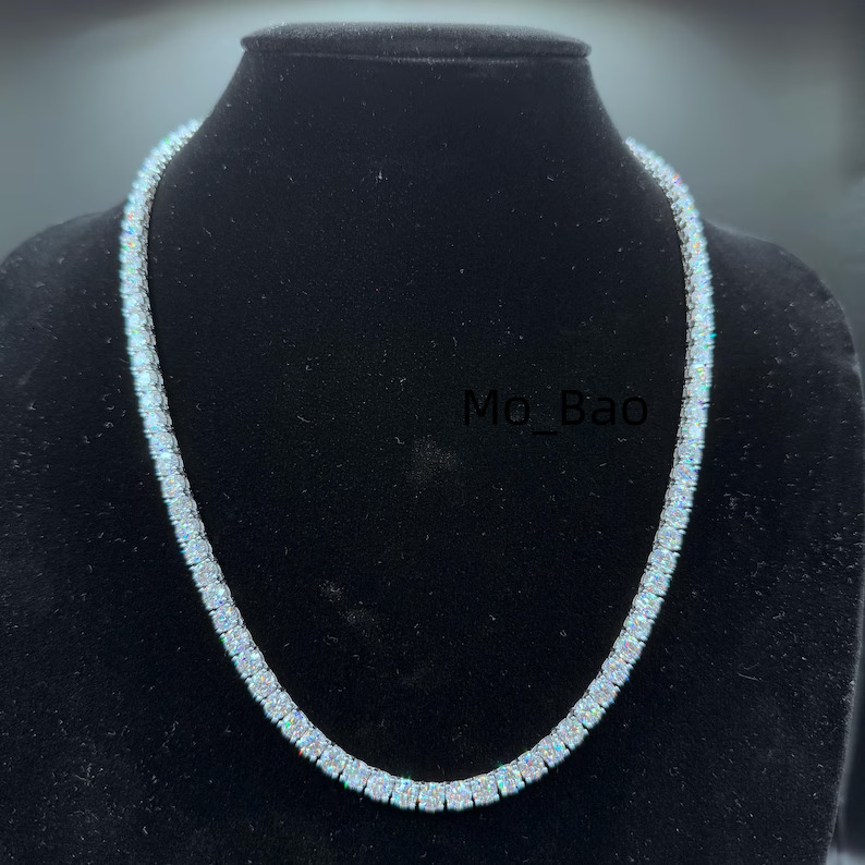 Wholesale Price Hot Sale 5mm Tennis Chain Moissanite VVS1 Diamond S925 with Gold Plated Iced Out Pendant Necklace Tennis Chain