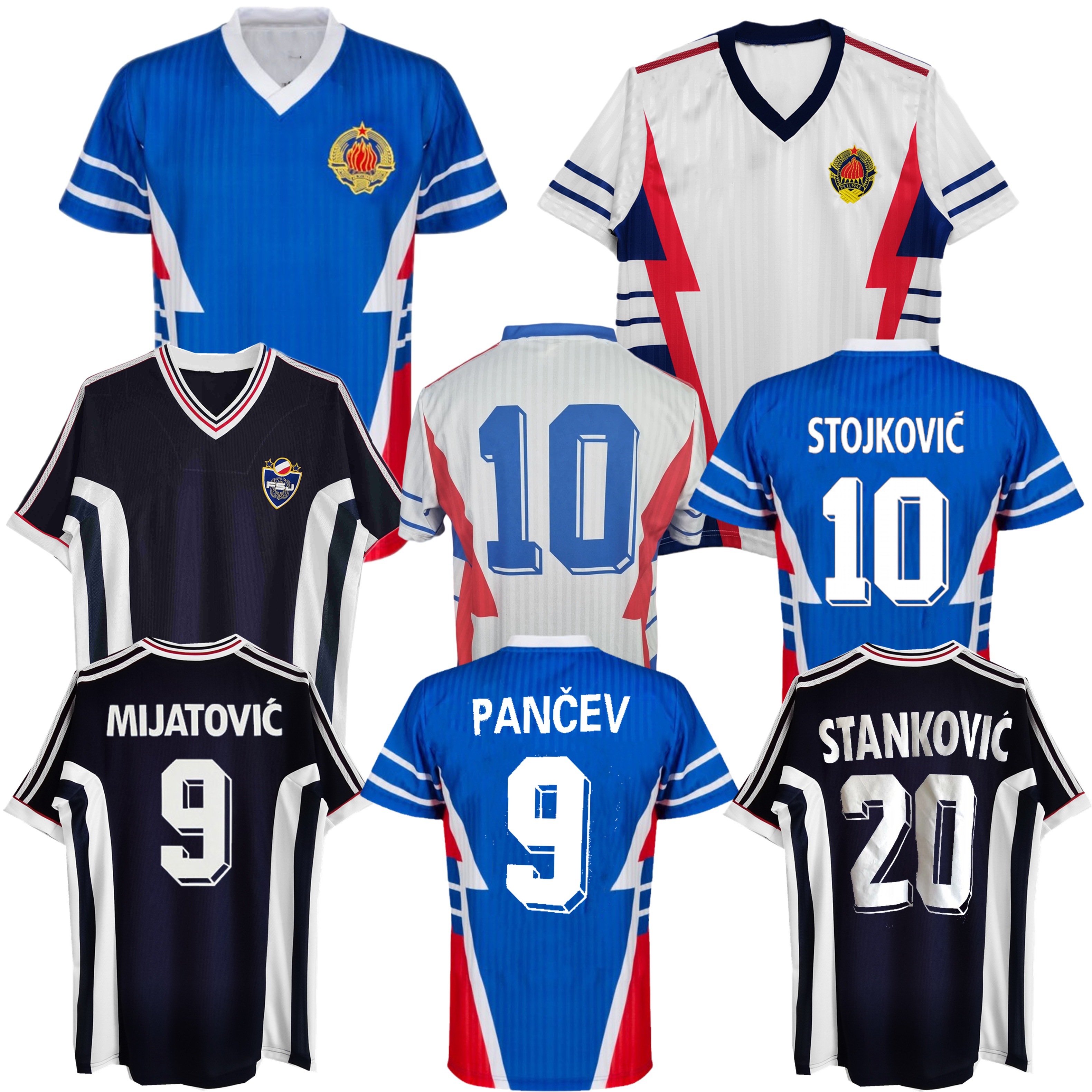 1990 1998 Yugoslavia retro soccer jersey 1991 Jugoslavija Mijatovic Pancev Mihajlovic Stankovic Jugovic Stojkovic SAVICEVIC classic vintage football shirt