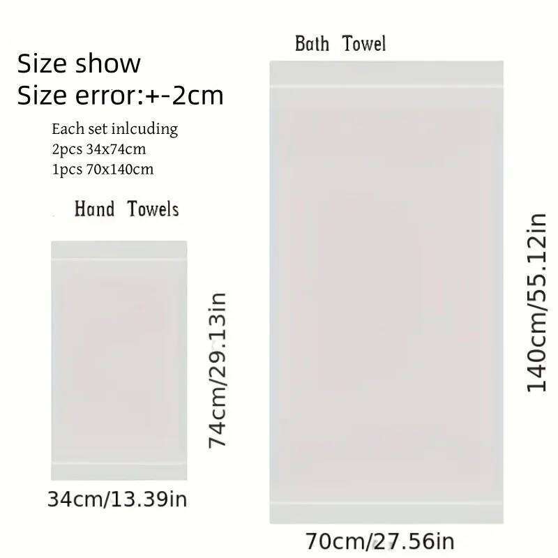 3Pcs Set Black Cotton Bathroom Sets 2Pcs Hand Face Towel 34X74cm And 1Pcs Big Bath 70X140cm Washcloths Gift Towels