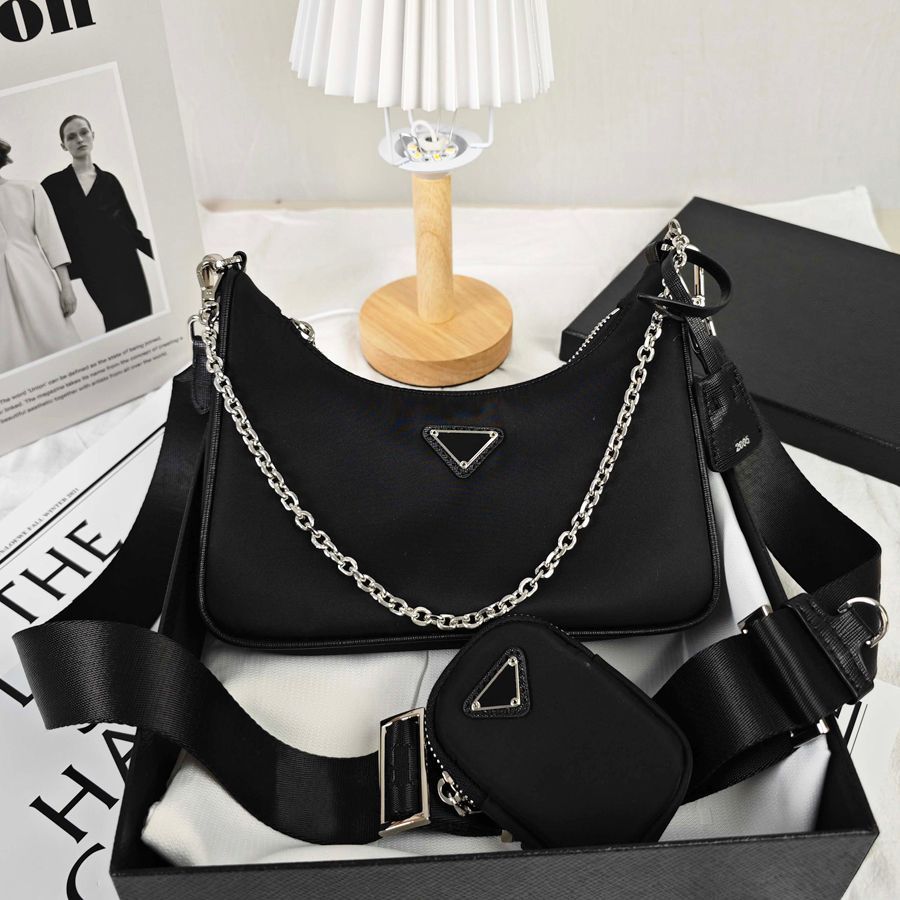 Designer Bag Shoulder Bag Crossbody Bag 2005 & 2000 Hand Bag High Quality Shoulder Bag Three In One Bag Luxury Handbag Fashion Purse Black Classic Nylon Bag