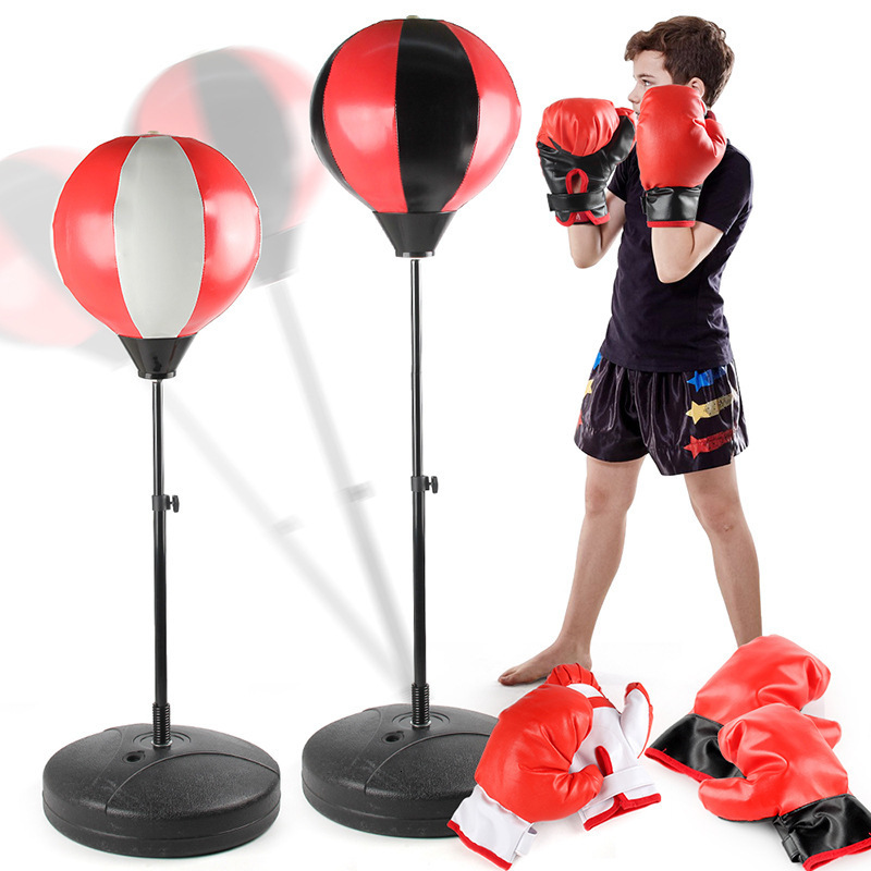 Punching Balls Adjustable Vertical boxing ball Fitness Boxing Punch Children's boxing punching bag gloves tumbler vertical training equipment 230