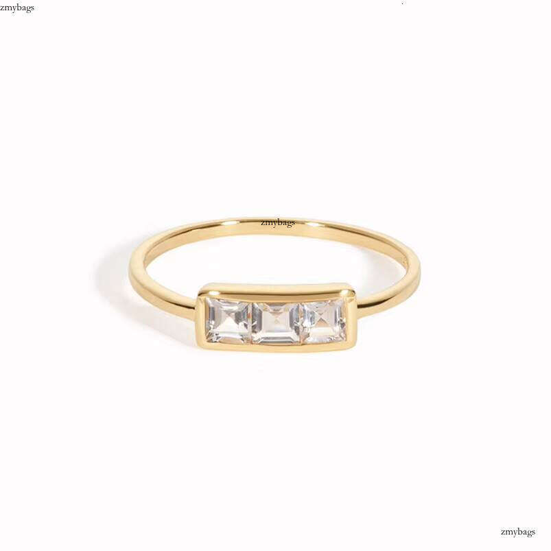 Silver Model Cubic VVS Moissaniteia Electroplating High Polish Wedding Engagement Bar Ring