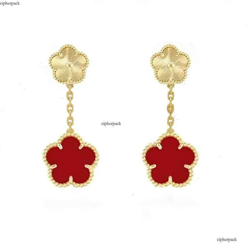 gold clover quality designer jewerly stud sterg sier jewelry high end gift woman earring