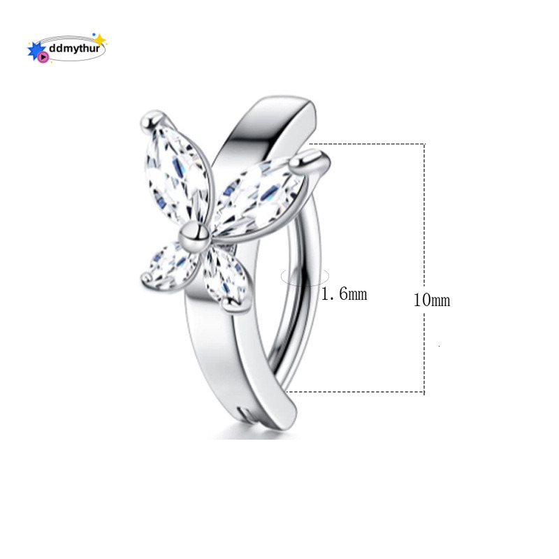 Minimalist Stainless Steel Dia-Studded Unisex Body Piercing Jewelry Belly Button Ring ddmythur