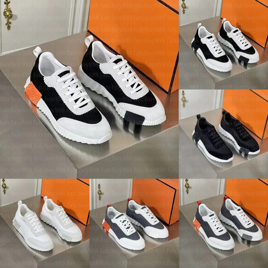 luxury designer shoes Bouncing Sneaker Men Casual Leather And Mesh Lace Up Sports Runner Shoes Rubber Sole Mans Low Top Street Style Top quality Eur35-46