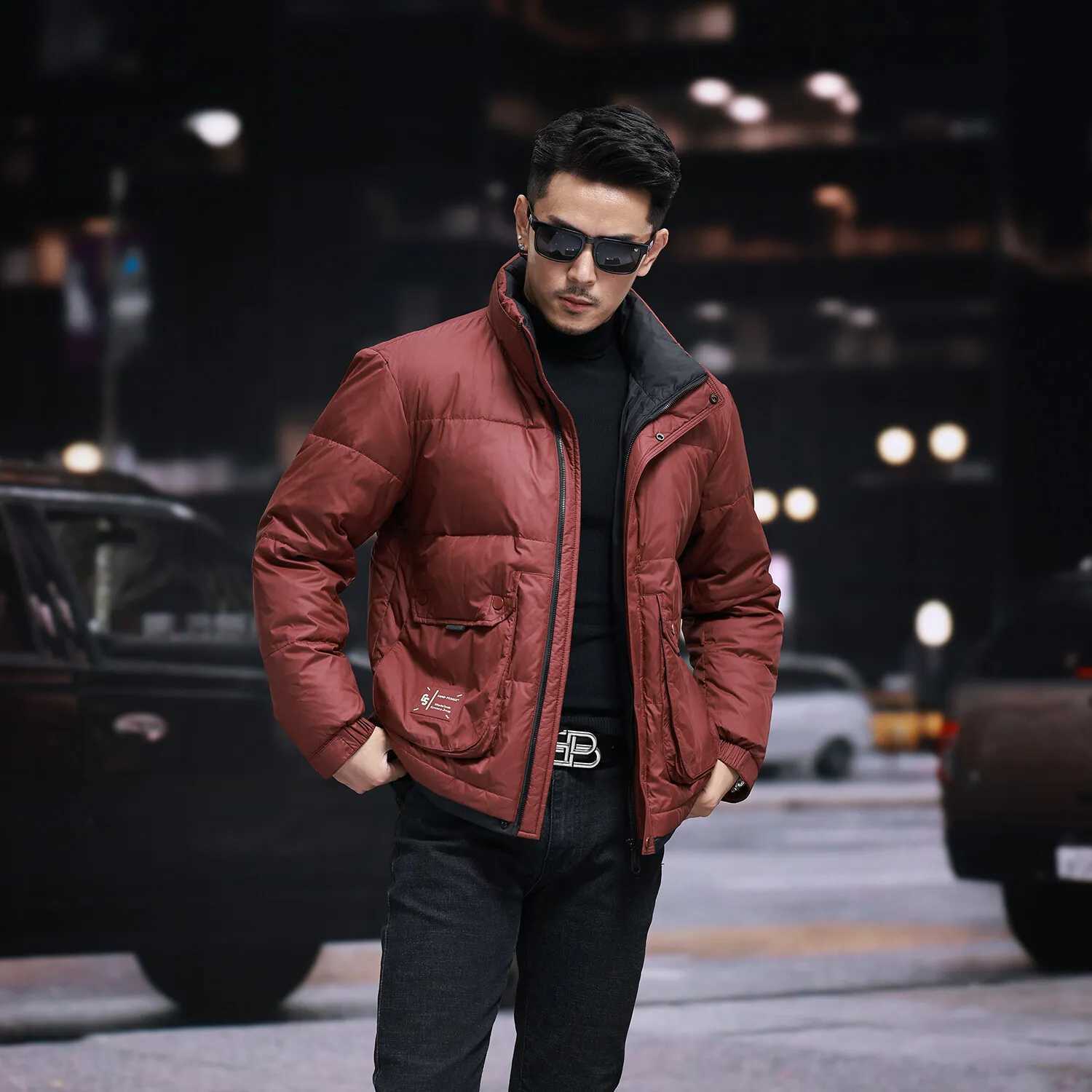 High Quality Mens Casual Stand Collar Down Jackets 2025 Winter Outerwear Loose Windproof Warm Puffer Coat Padded Parkas Clothing W250722