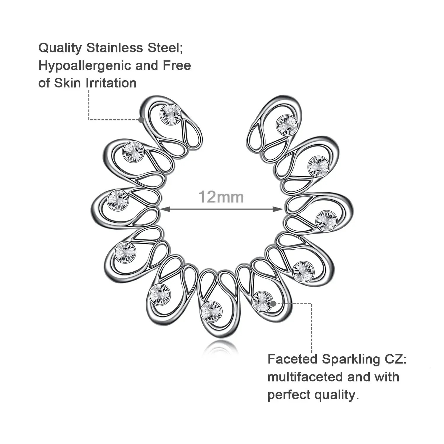 2Pcs 316L Stainless Steel Adjustable Nipple Ring for Women Nipple Shield Clip On Nipple Rings Nipple Piercing Jewelry 250722