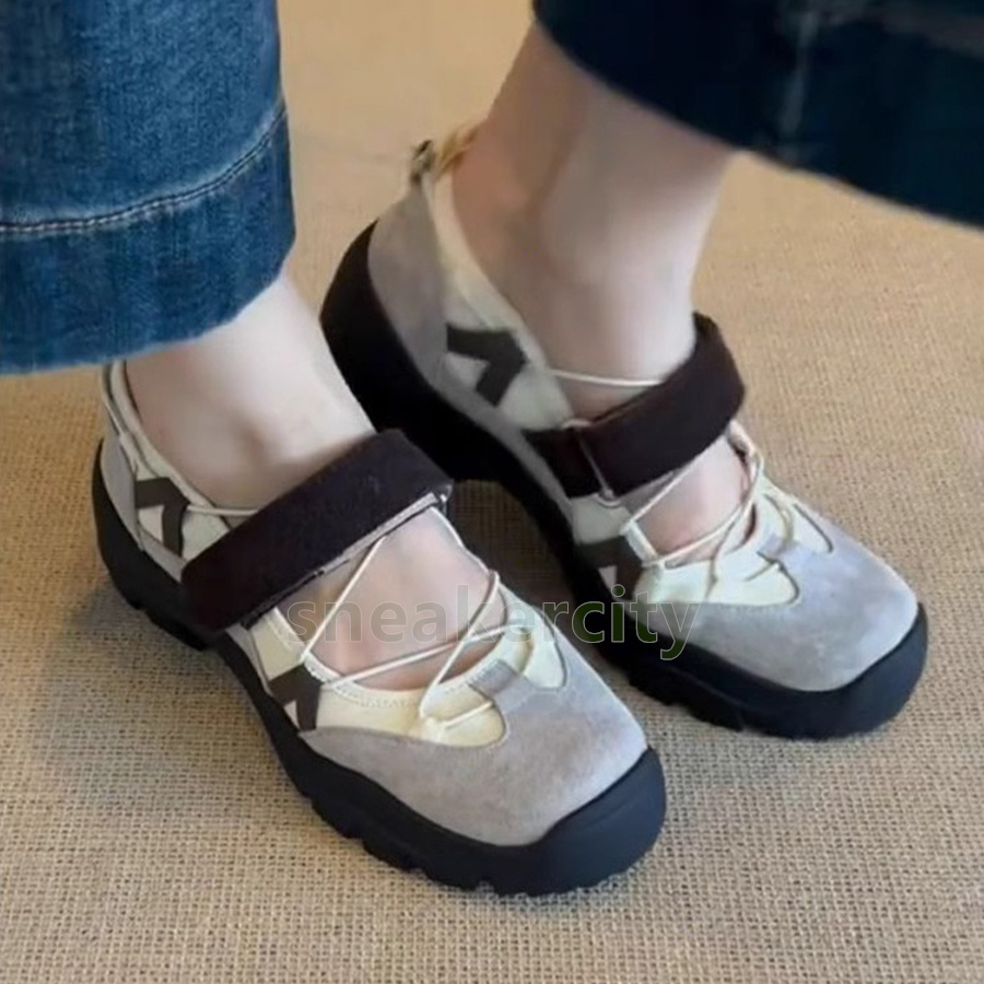designer shoes ballet style colorblocked velcro sneakers womens casual breathable trainers fashion comfort soft-soled durable women shoes