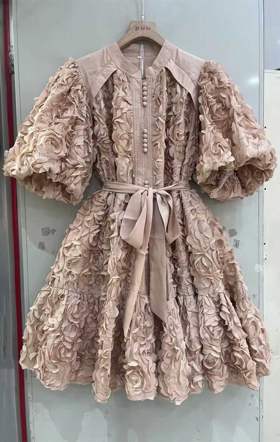 3D Flower Evening Dresses for Women Summer Holiday Bubble Sve Party Prom Dress Formal OccasionXJ250722
