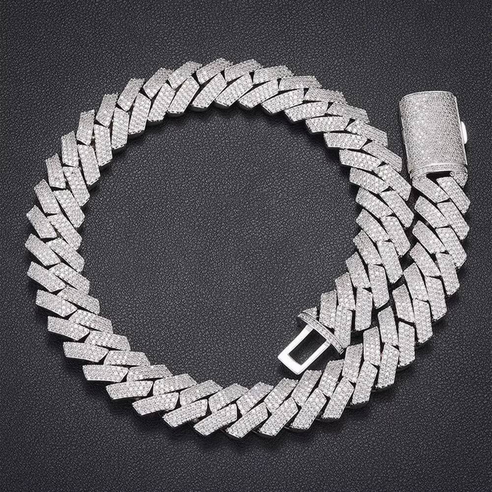 Custom New Cuban Chain 16mm 18mm 20mm Full Diamond Moissanite Jewelry 925 Sterling Silver Original Design Diamond Necklaces