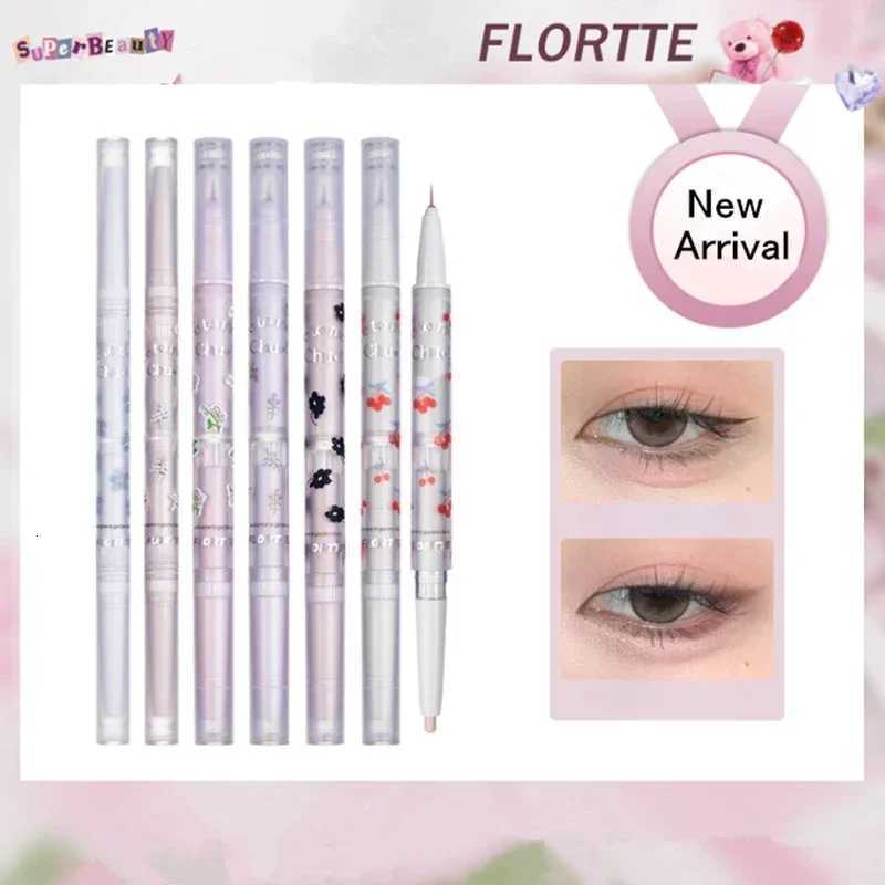 FLORTTE Double Head Eyeshadow Eyeliner Silkworm Stick Matte and Glitter Eyeshadow Liner Pencil Highlighter Pen Eyes Makeup W250722