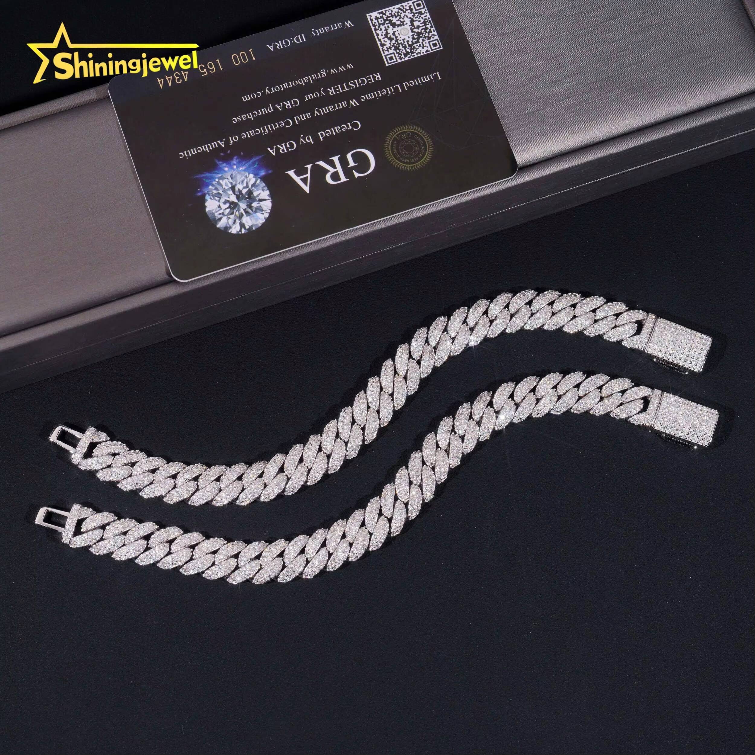 Luxury Moissanite Cuban Necklaces - 925 Silver Waterproof Jewelry Manufacturer 100+ Chain Designs Custom Length 7-24