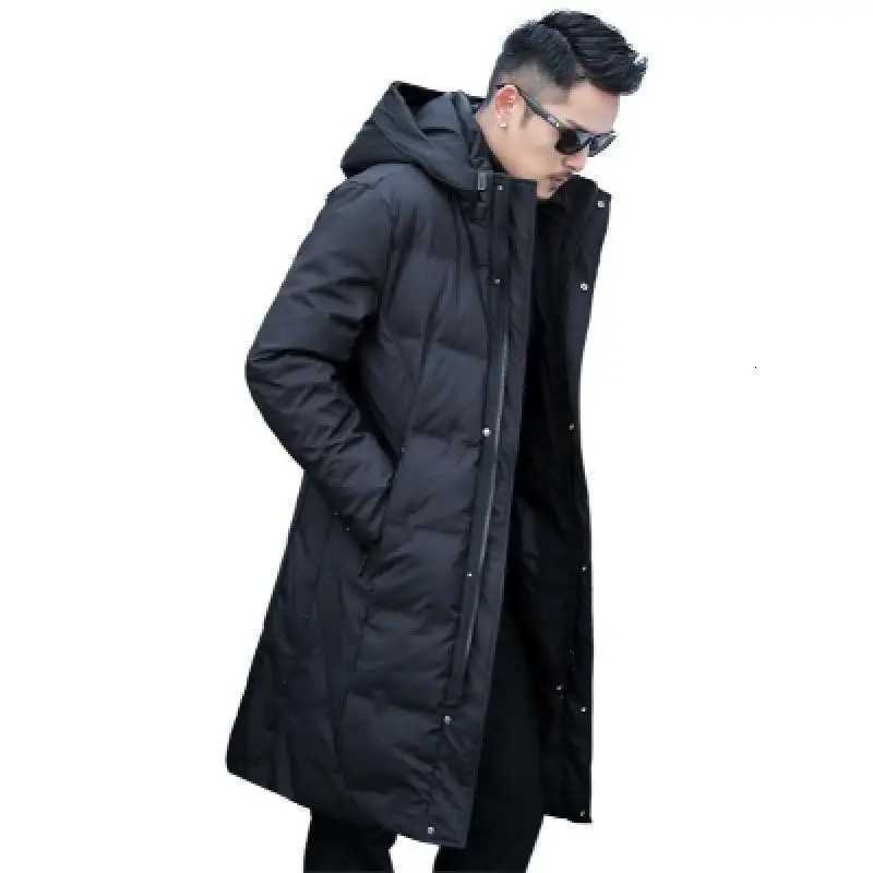 2025 Winter Men Long Down Jacket Hooded High Quality Loose White Duck Down Coat Men Thick Warm Winter Down Parka Men Snow Coat W250722