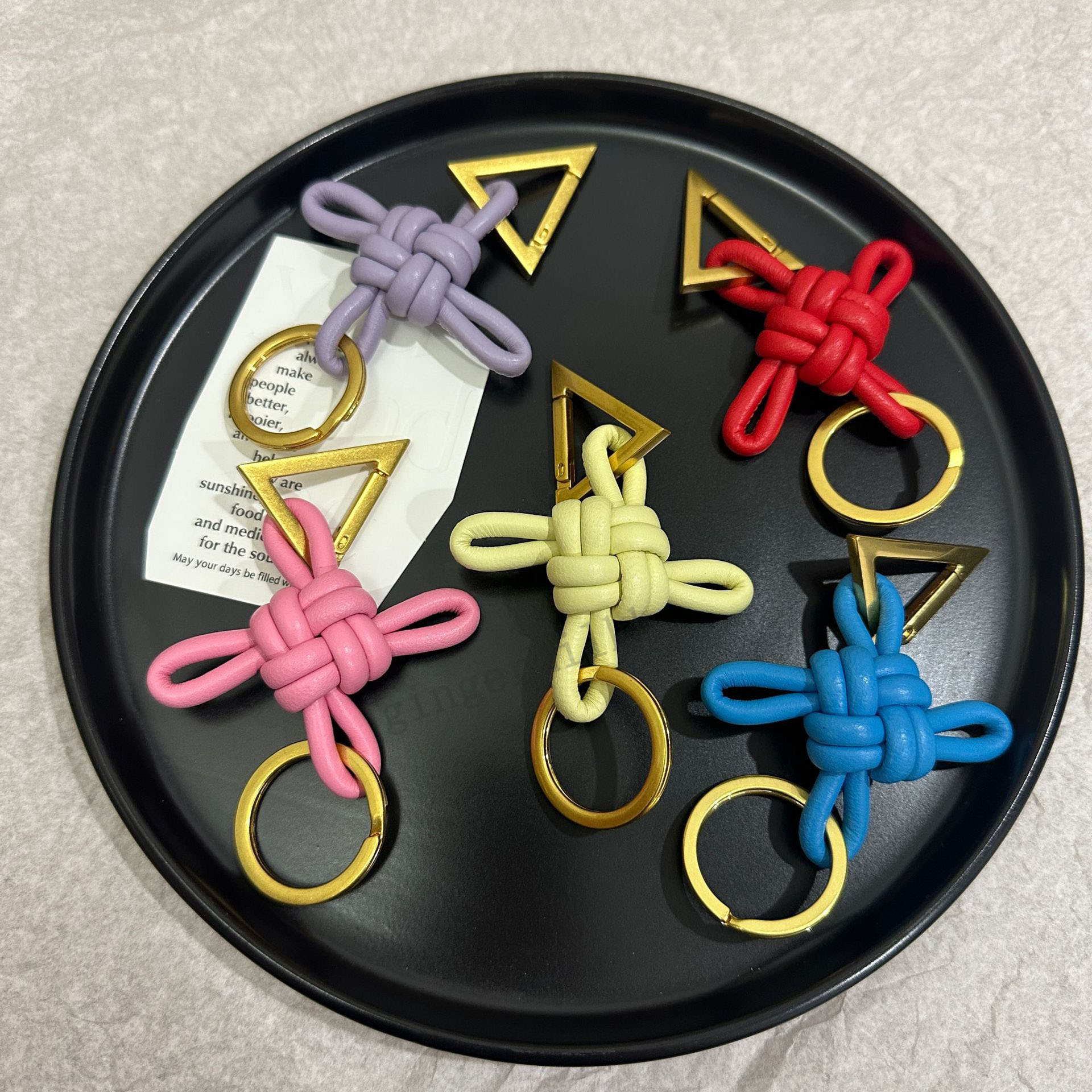 Designer Bag Charms Sheepskin Woven Pendants Car Keychain Chinese Knot Key Pendant Christmas Gift