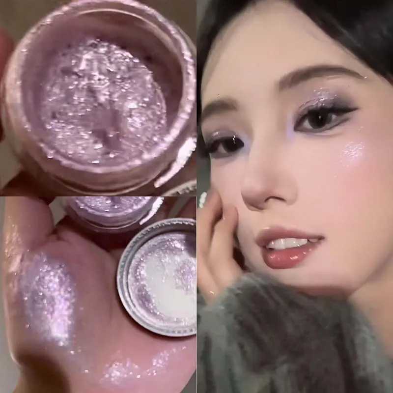 Diamond Purple Liquid Gel Eyeshadow l Glitter Highlighter Sequins Monochrome Shimmer Eyeshadow Brightening Quick Drying Makeup W250722